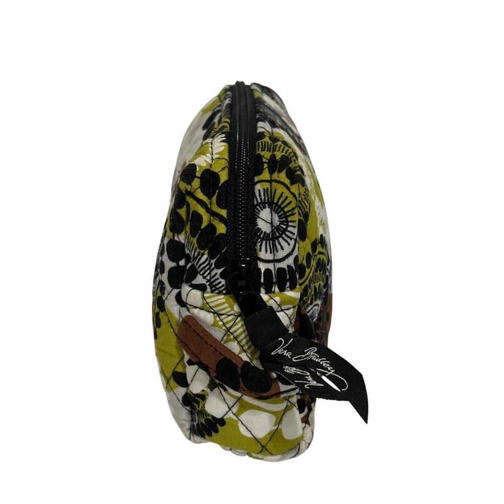 Vera Bradley Cocoa Moss Medium Cosmetic Makeup Bag Medallion Green White Brown - Picture 4 of 11